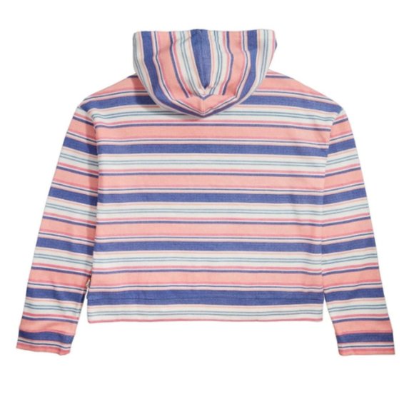 Vans Women Wazzy Coral Stripe Cropped Drawstring Hoodie - Picture 2 of 7